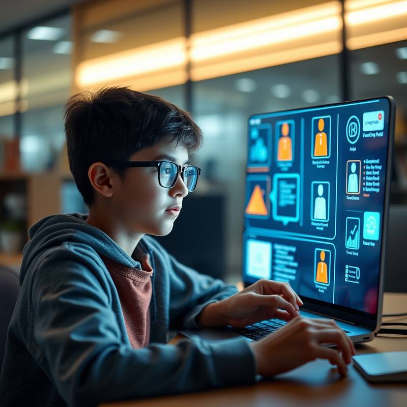 Student engaging with a personalized online learning platform