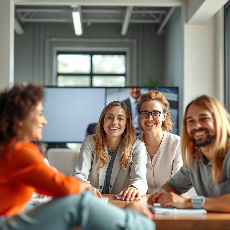 Team collaborating remotely during an online meeting